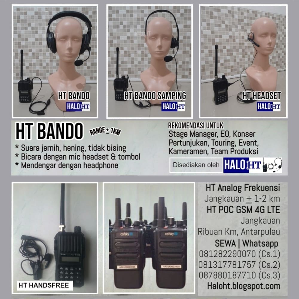 Tempat Jasa Sewa Radio HT Headset Telinga